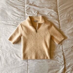 Zara Cream Half-Zip Sweater